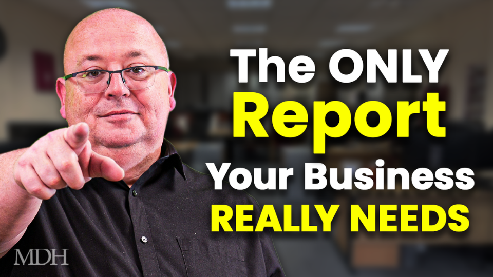 Two-page business report showing profit, cash flow and business performance